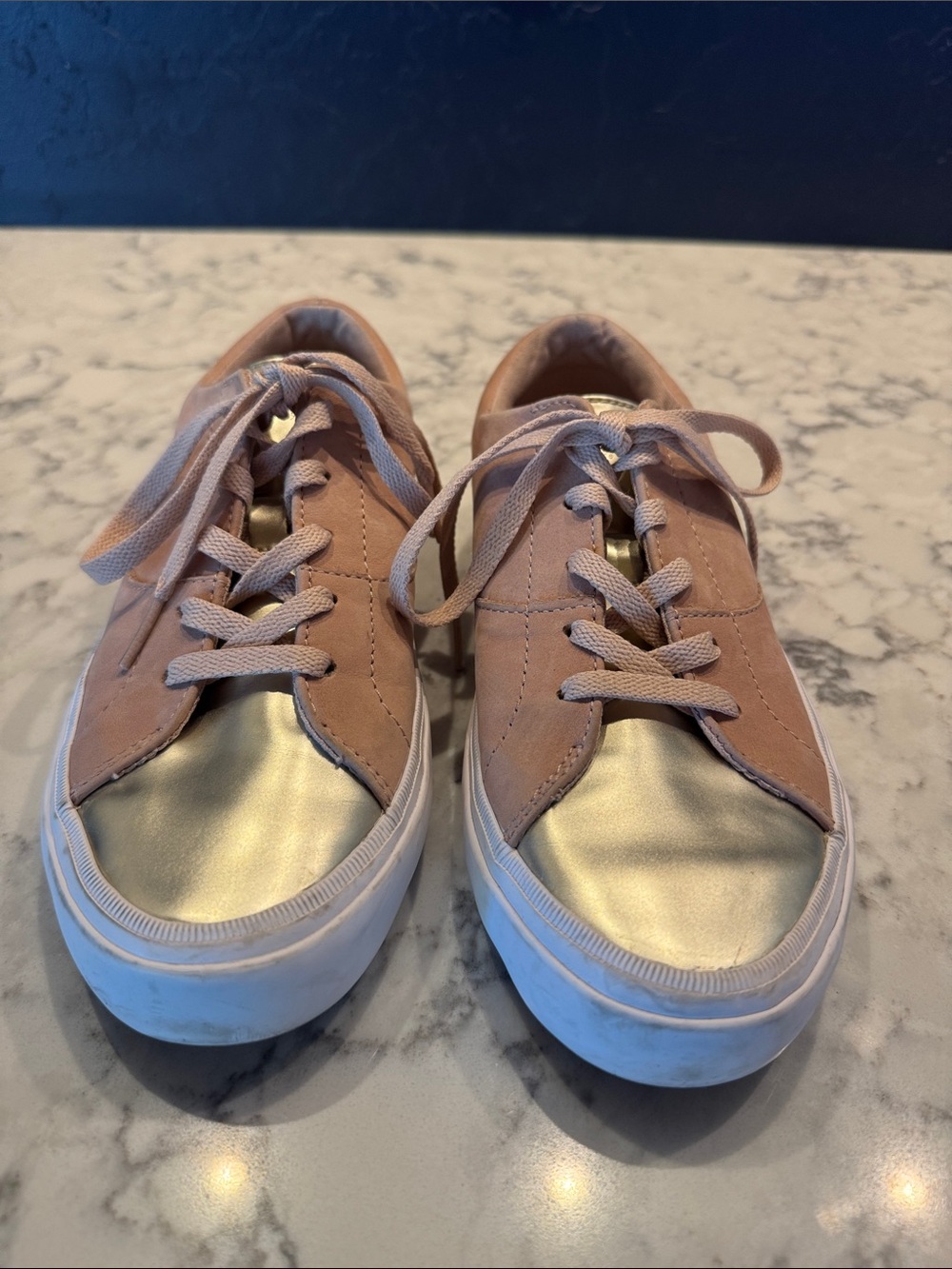 Women’s Sperry Blush Suede Lace-Up Sneakers with Gold Toe